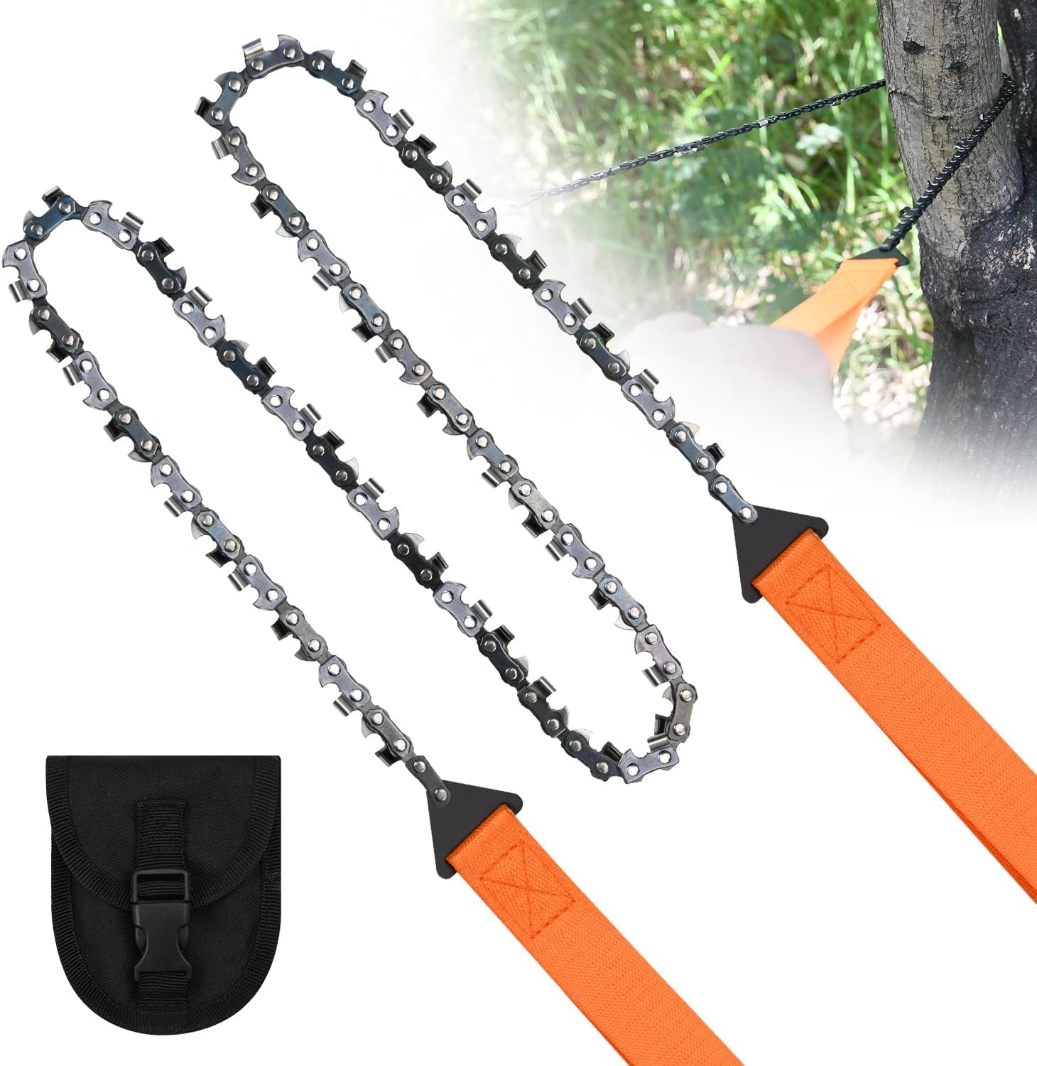 Pocket Chainsaw, 36in Pocket Rope Saw, Folding Chain Hand Saw with Carry Pouch, for Outdoor Survival Camping, Hunting, Hiking, Cutting Wood (B0DFQB9N6K) Amazon Price History, Amazon Price Tracker