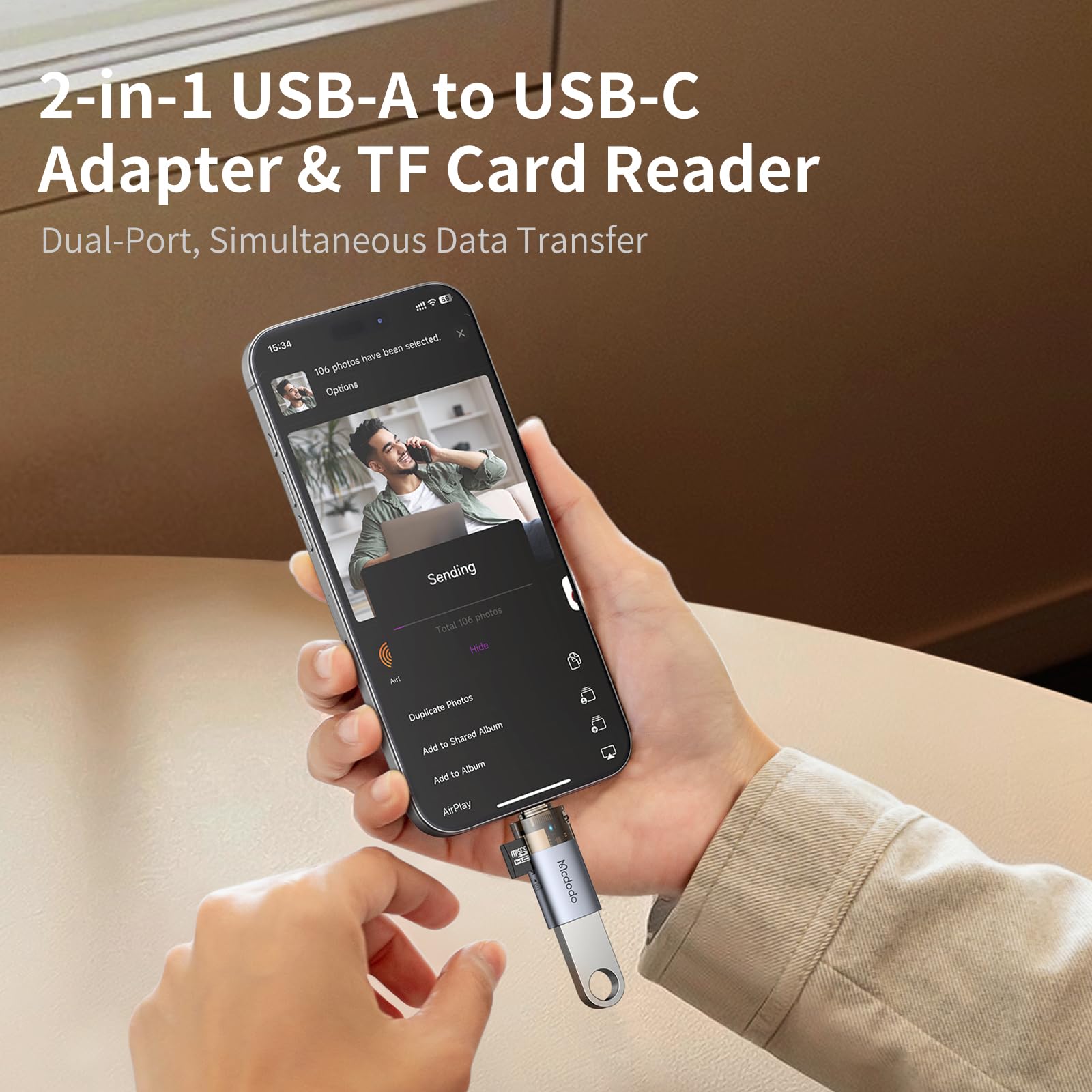 Mcdodo USB-C Adapter: SD Card Reader & OTG -3