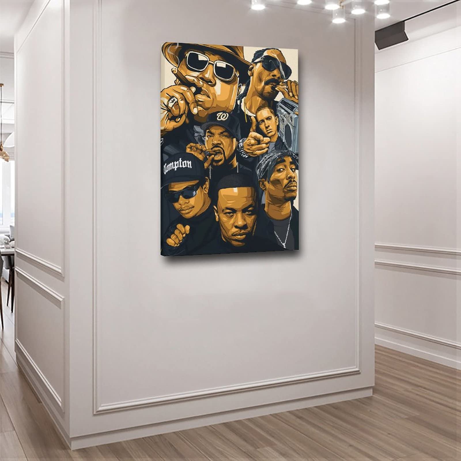 Poster West Coast Rappers 90s Black and White (1) Canvas Art