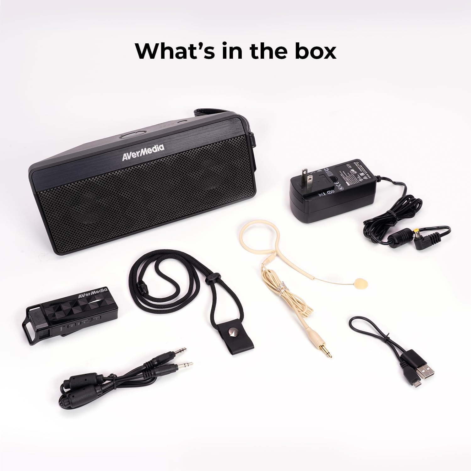 AVerMedia Wireless Voice Amplifier for Teachers, Classroom Audio System, Portable Speaker Microphone System for Classroom, Training, Teaching, Yoga, Meeting, Speech - AW330