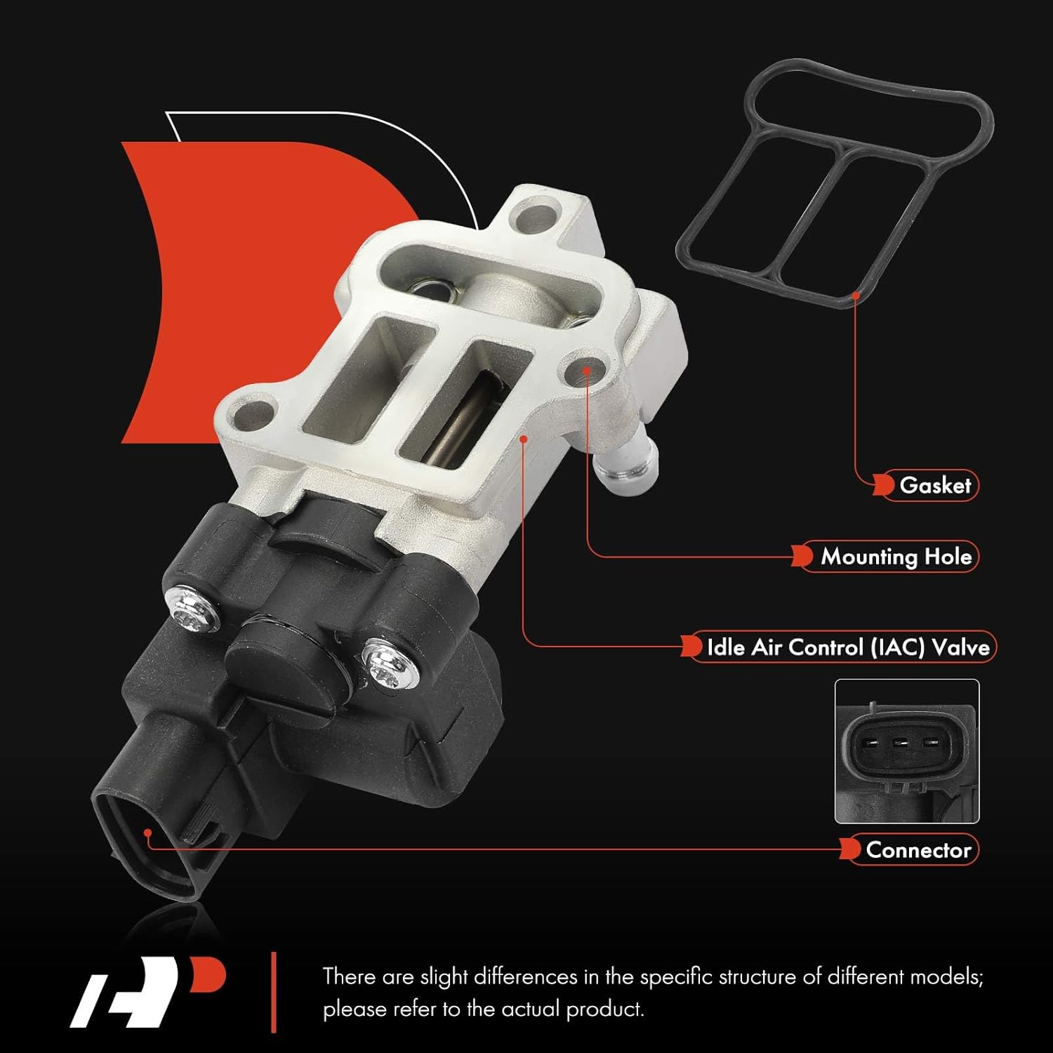 A-Premium Fuel Injection Idle Air Control Valve Compatible with Honda Civic 2001 2002 2003 2004 2005 1.7L, Auxiliary Air Valve, Replace# 16022PLCJ01