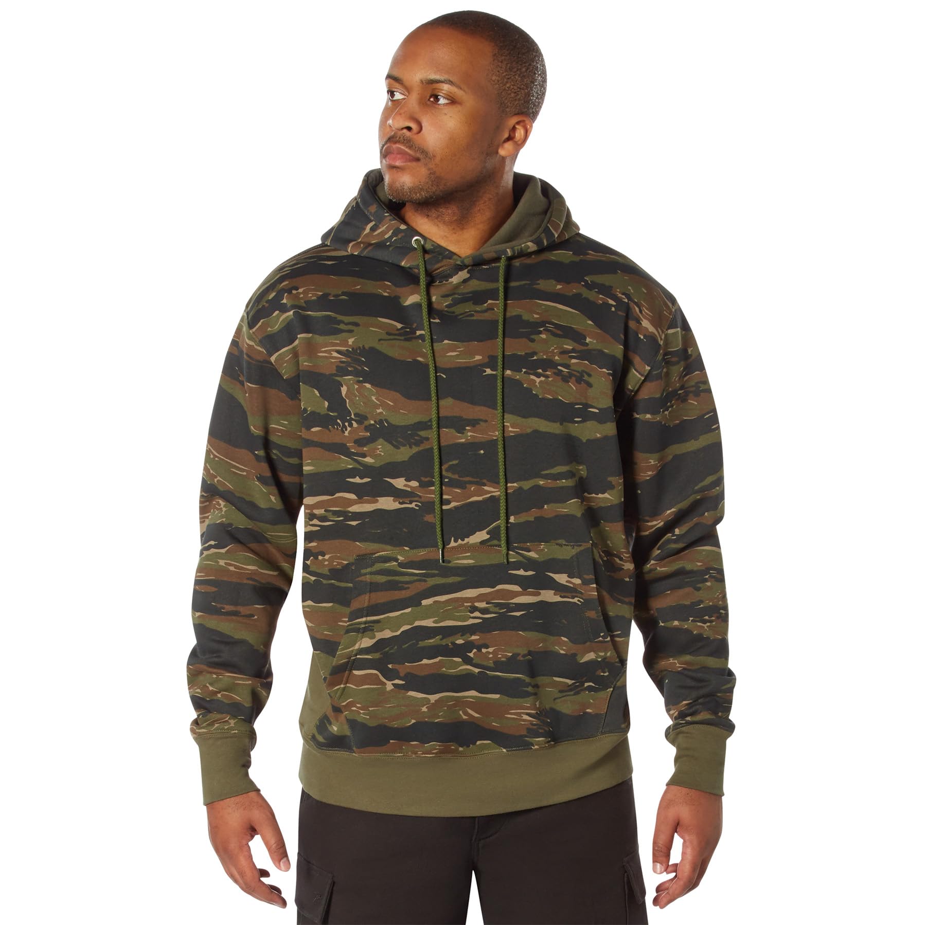 Rothco Every Day Hoodie – Comfortable & Warm Fleece Pullover Hooded Sweatshirt, Tiger Stripe Camo, Large