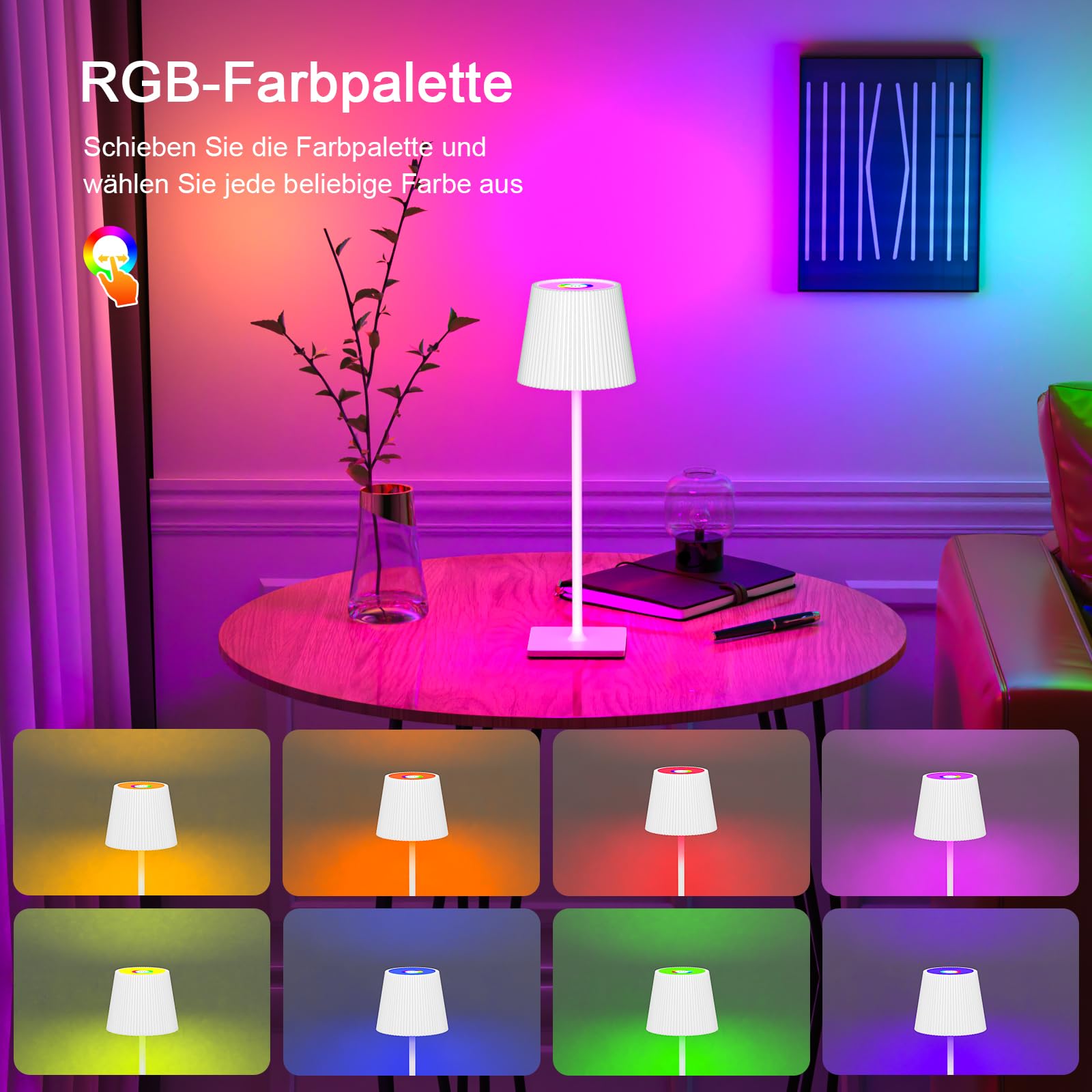Imperia Lampada da tavolo led ricaricabile dimmerabile Thelma 3CCT 3W 280lm verde