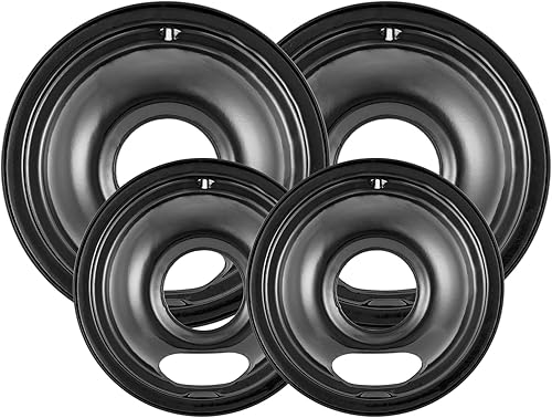 Miniatura 19 de W10196405 W10196406 - Sartenes de goteo para estufa eléctrica, compatibles con Whirlpool Electric Range-Thickening para evitar doblado, juego de 4