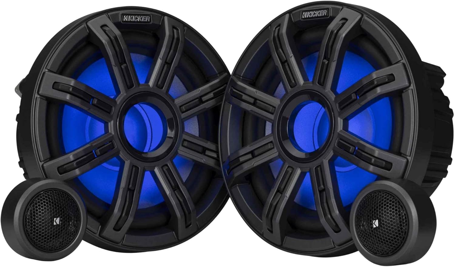 KICKER Marine 51MSS8 Premium 8" Components & 51MWLE104 10" Loaded Enclosure, LED Marine Audio Upgrade