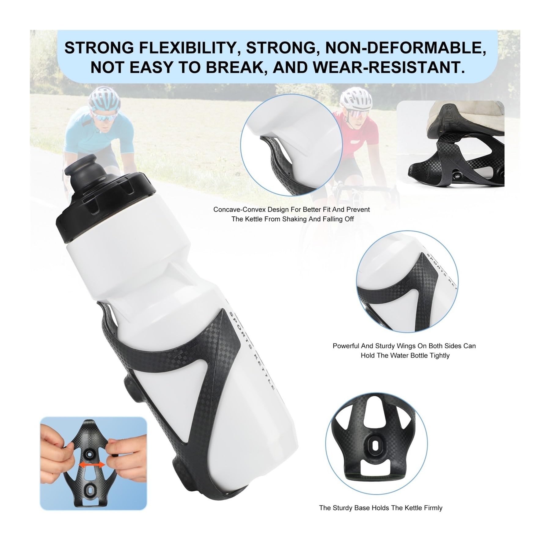 Flaschenhalter aus Nylon-Carbonfaser for Verschiedene Fahrradtypen