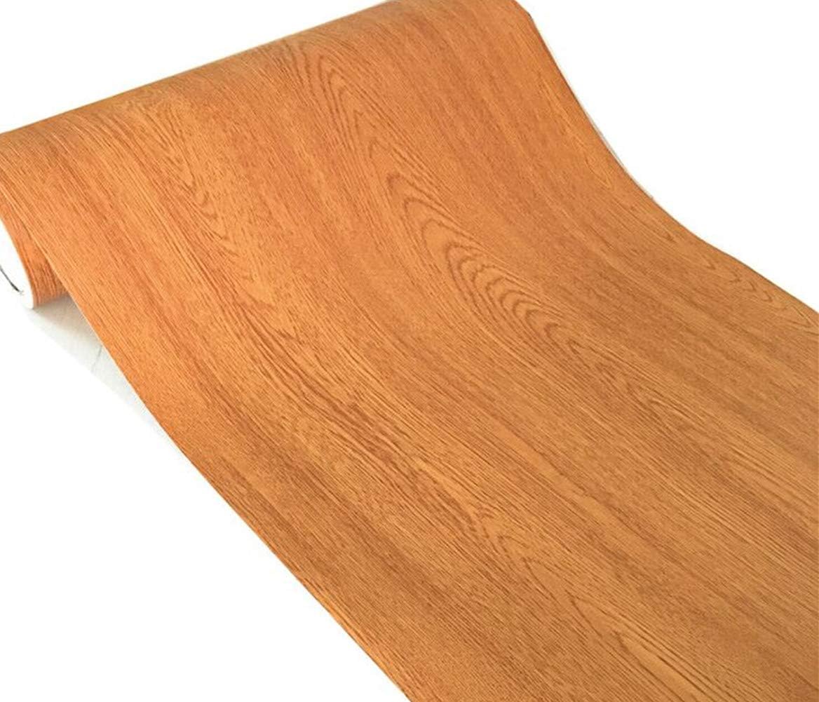 UPREDO Brown Wood Grain Adhesive Paper Wall Paper Vinyl Funitures Dresser Drawer Cabinet Sticker 15.8inch by 79inch