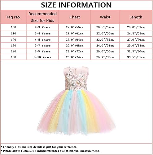 Miniatura 6 de HOIZOSG Vestido de cumpleaños de unicornio para bebé, disfraz de princesa, Halloween, cosplay, Navidad, carnaval, fiesta, con diadema