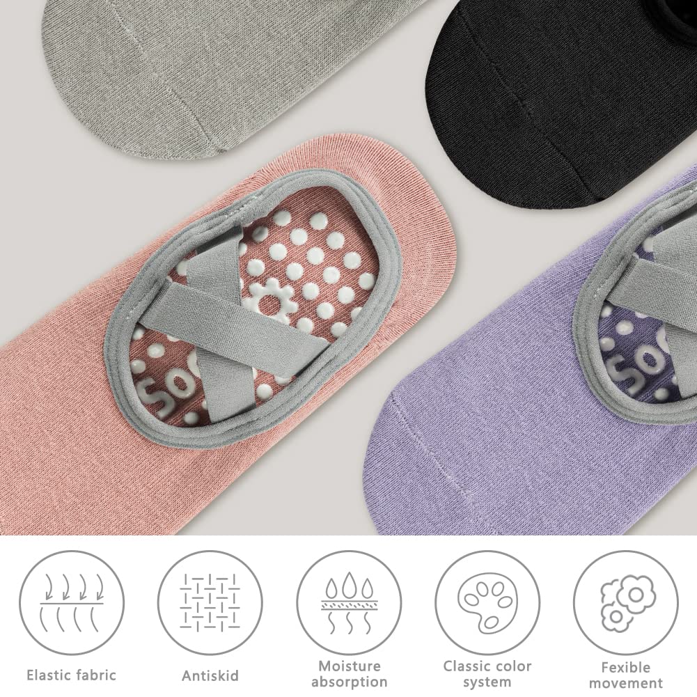 flintronic Calzini Antiscivolo Yoga Donna, Antiscivolo Calze Donna, Calze Yoga, Calzini Pilates Sportivi con Cinturino per Yoga, Pilates, Balletto, Danza, Ballo a Piedi Nudi, Fitness