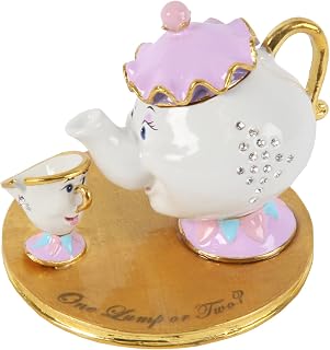 Happy Homewares Classic Trinket Box - Mrs Potts & Chip Beauty and The Beast Metal Giftware Box - The Perfect Keepsake for a Classic Fan - Officially Licensed