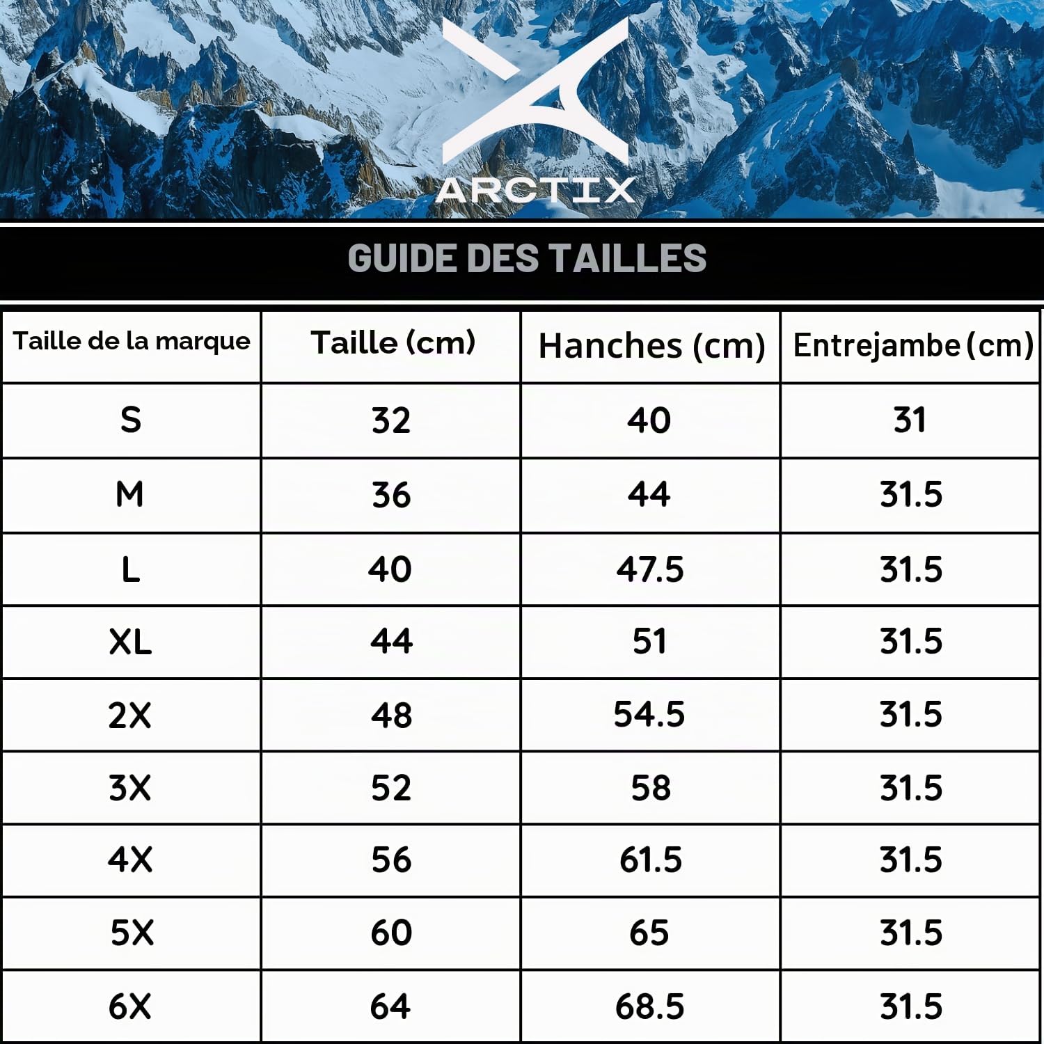 Arctix 36190133 Pantalon de Ski Homme Noir FR : L (Taille Fabricant : L)
