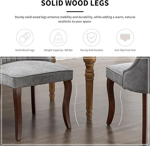 Miniatura 6 de Juego de 4 sillas de comedor modernas, sillas de cocina y comedor de mediados de siglo, sillas de cocina tapizadas de terciopelo con patas de