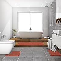 Vista 62 de MIULEE - Juego de 2 tapetes para baño, absorbentes, microfibra esponjosa y gruesa, con reverso antideslizante, lavable a máquina, para baño, ducha