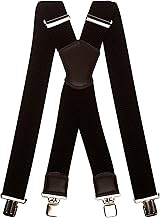 Men's Multi Purpose Extra Wide X-Shape Braces/Suspenders with Leather Shield Centrepiece - 5cm