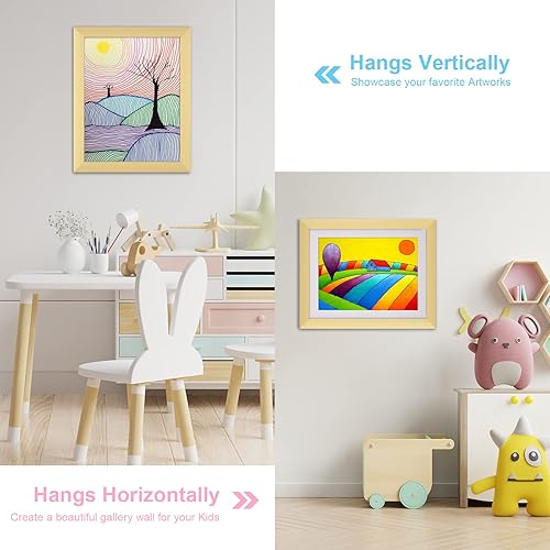 Miniatura 2 de Paquete de 3 Marcos de arte para niños, marcos de arte para niños de 10 x 12.5 pulgadas de apertura frontal, intercambiables, muestran 8.5 x 11