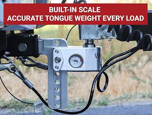 Miniatura 3 de Weigh Safe Soporte de bola de enganche de remolque ajustable, enganche de caída ajustable de 10 pulgadas para receptor de 2 pulgadas, enganche de