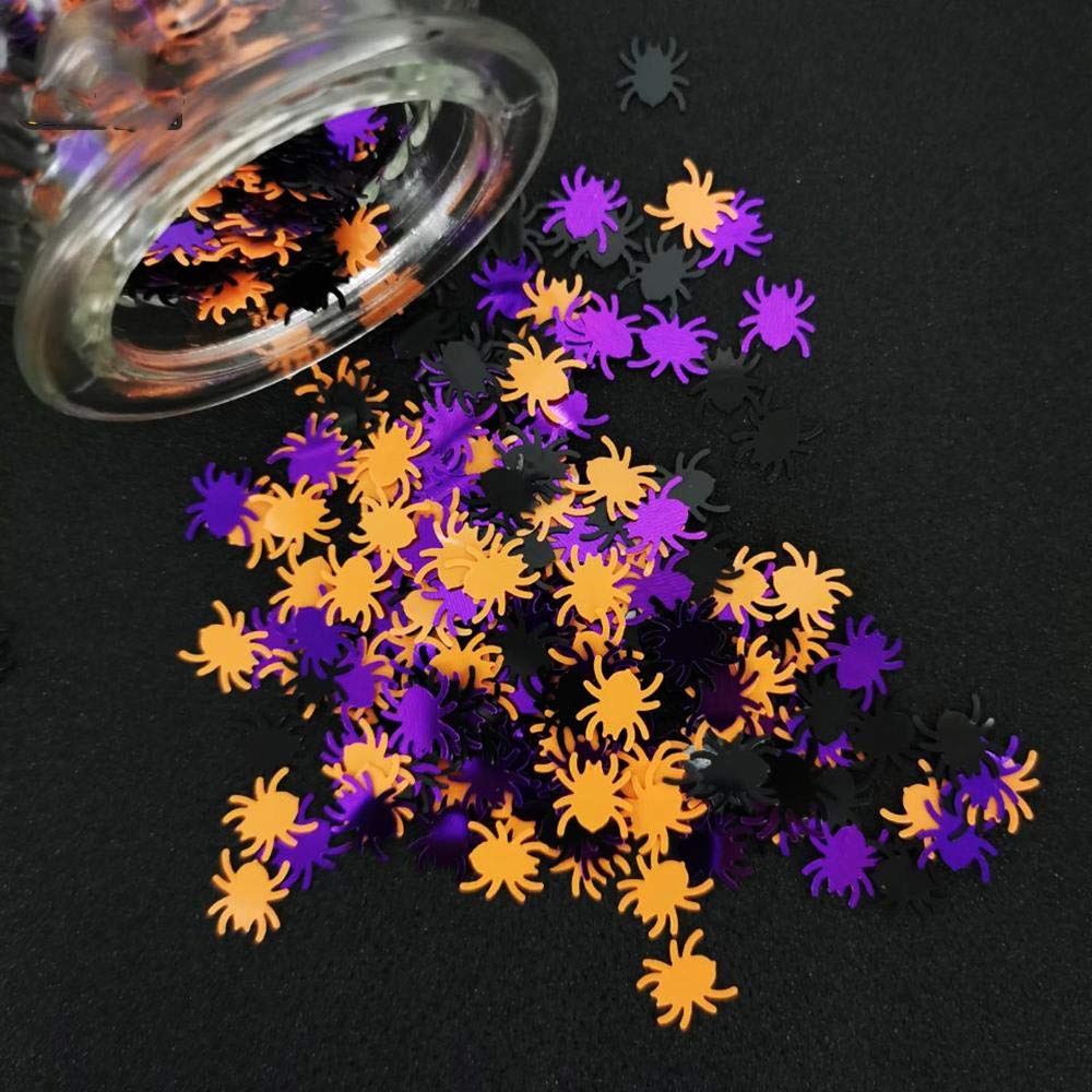 28 G Halloween-Konfetti – Mit Fledermaus, Hexe, Kürbis & Mehr, Schwarz-orange, Aus PVC, Für Partydeko