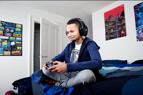 GXTrust 488 Forze Cuffie PS4 e PS5 con Licenza Ufficiale PlayStation, Over-Ear, Microfono Ripiegabile e Archetto Regolabile, Jack Audio 3.5 mm, Cuffie Gaming Cablate - Nero - 5