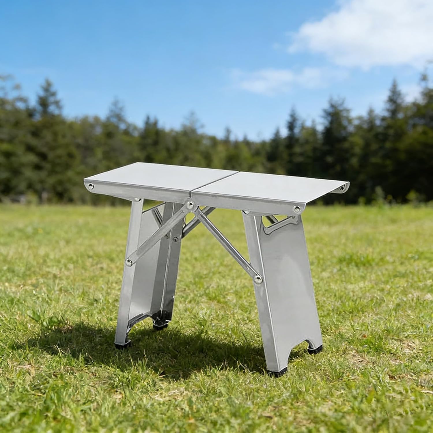 Foldable Stool Chair for Outdoor Camping Fishing and Picnics with Stainless Steels Frame and Nonslip Feet Travel Stool