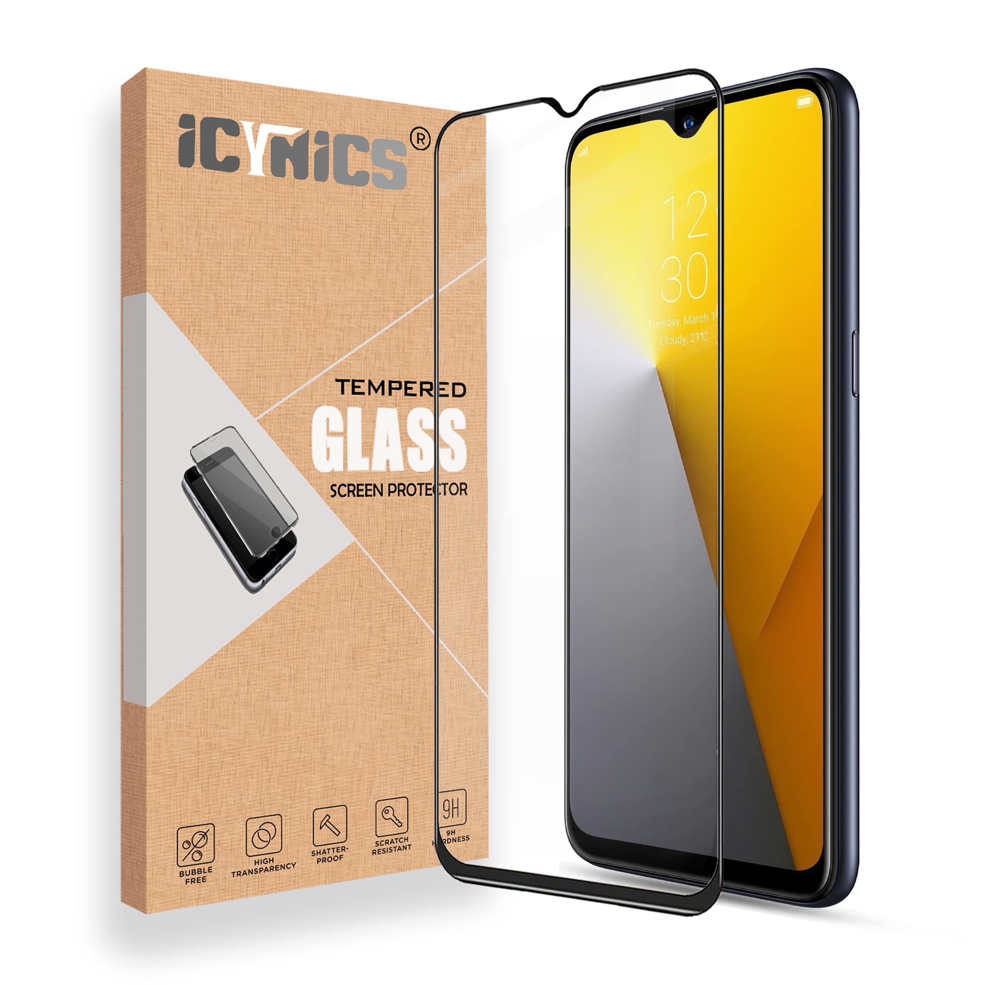 ICYNICS 11D Tempered Glass for Realme 3i HD Clear, Bubble-Free, Anti-Scratch with Edge to Edge Full Screen Coverage & Easy Installation (Pack of 1) (B0BXJFNTP9) Amazon Price History, Amazon Price Tracker
