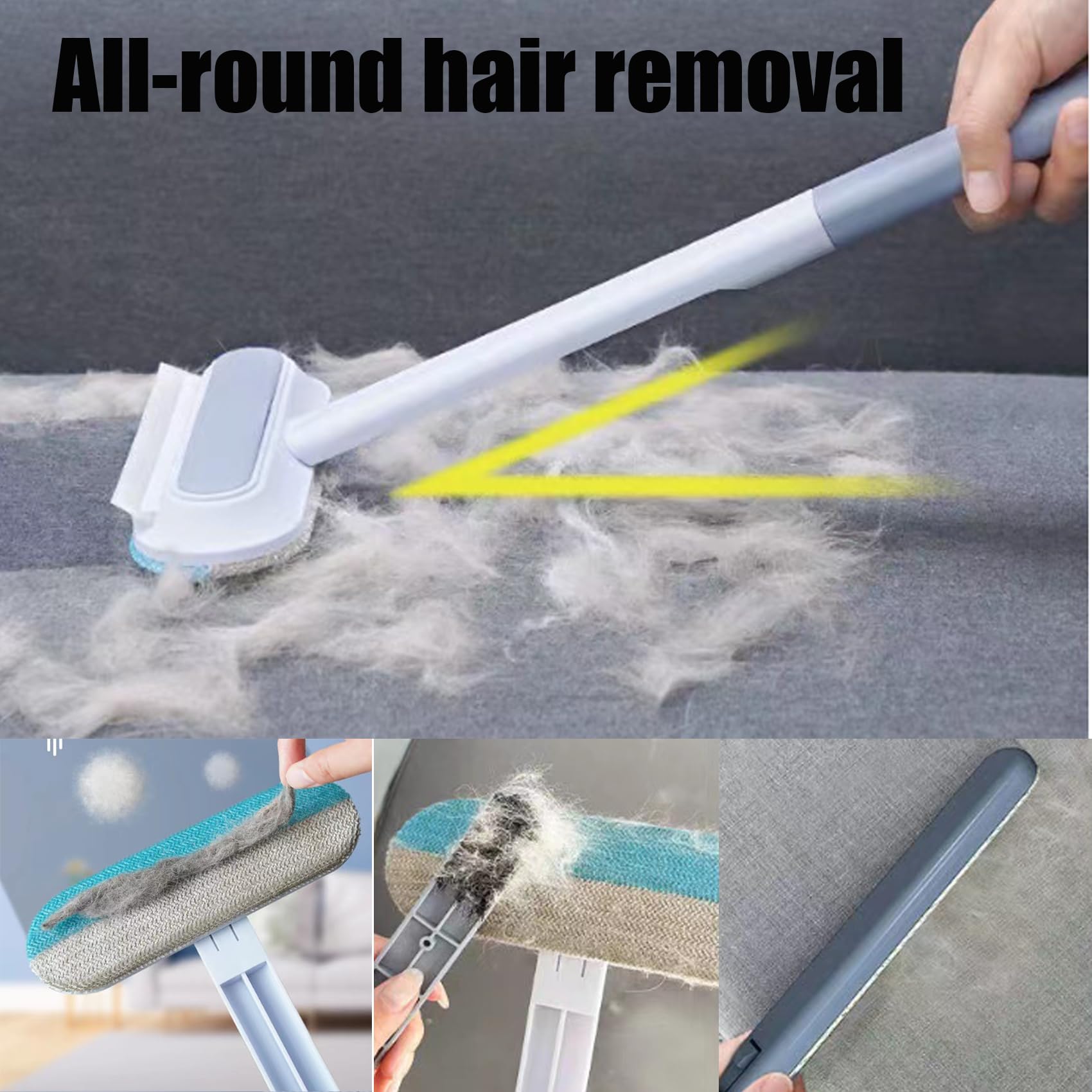 Pets Hair Remover, 4 In 1 Pet Hair Remover, Durable, Reusable, Washable Lint Cleaner for Dog and Cat, Gentle on Furniture, Effective on Carpets, Clothing, Bedding (1pcs)