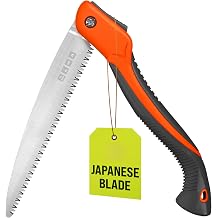 Folding Camping saw 11 Inch - Heavy Duty Pruning Saw with Triple-Cut SK5 Blade, 7 TPI Razor Teeth for Tree Trimming, Wood Cutting, Camping, Bushcraft, and Gardening