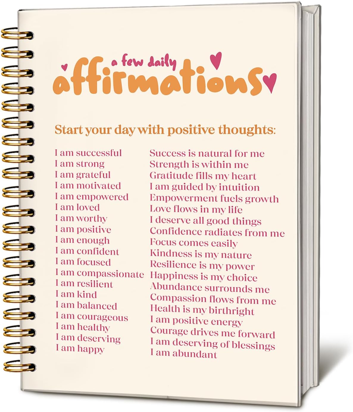 Daily Affirmation Journal, Affirmation Journal for Women, Inspirational Notebooks for Women, Positive Affirmations Gifts, a Few Daily Affirmations Hardcover Spiral Notebook 5.5×8.3 Inch