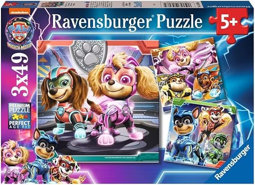 Ravensburger Kinderpuzzle 05708 - PAW Patrol: The Mighty Movie - 3x49 Teile Paw Patrol Puzzle für Kinder ab 5 Jahren