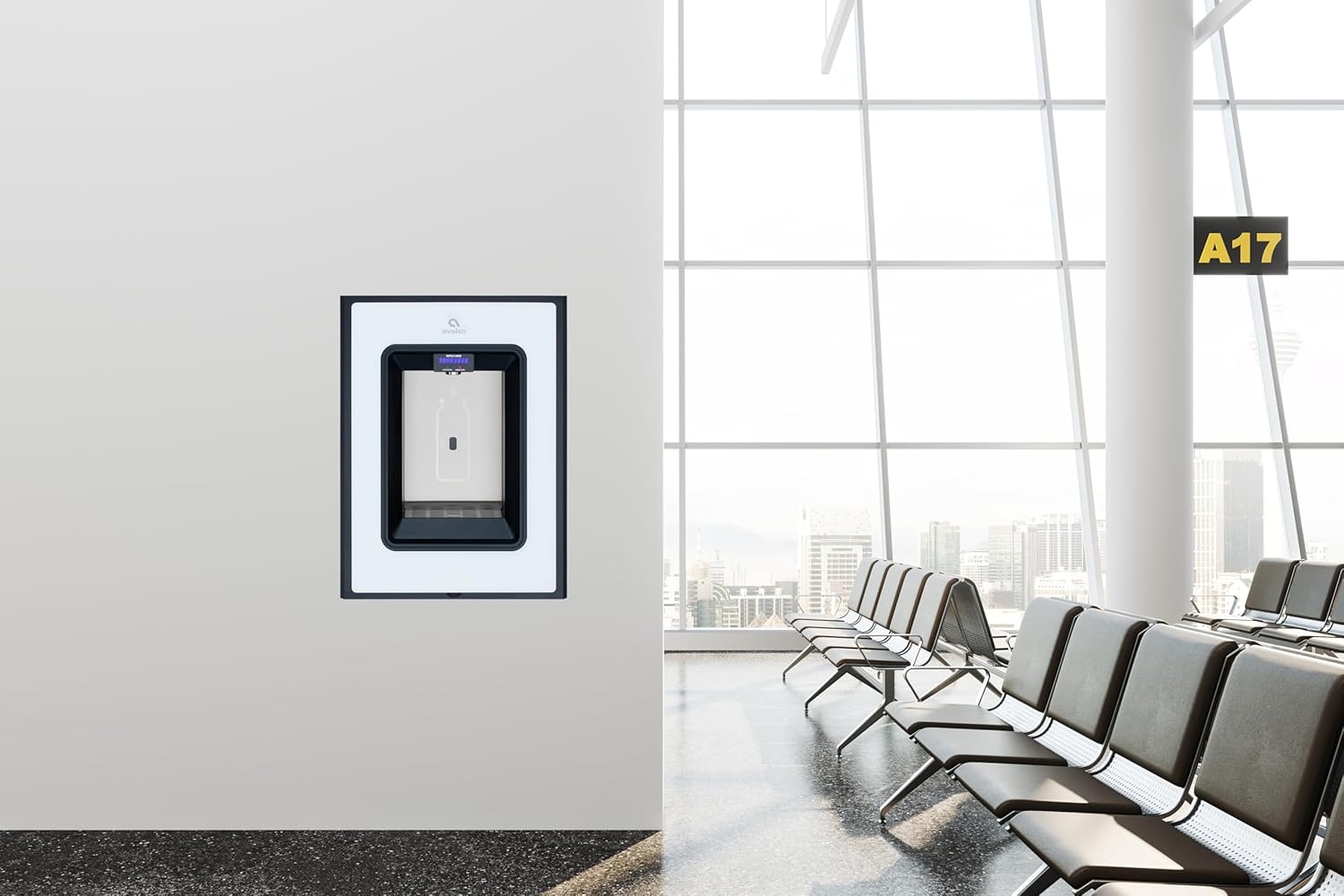 Avalon in-Wall Bottle Filling Station, Sensor Dispensing, Self Cleaning, Digital Bottle Counter Display, Dual Filtration, WiFi Enabled, High Capacity Cooling, White
