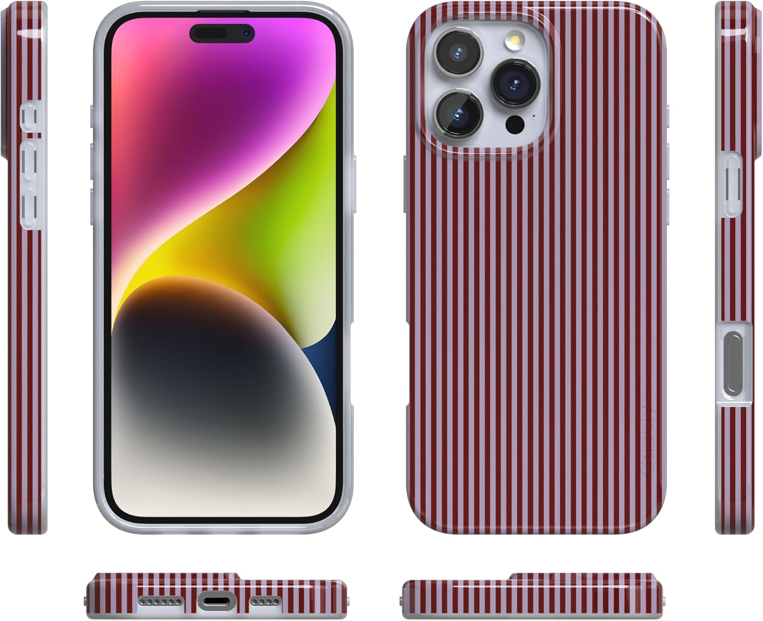 Casely iPhone 16 Pro Case | Stripes and the City | Tiny Pinstripe | Compatible with MagSafe | Classic Ultra Slim Design