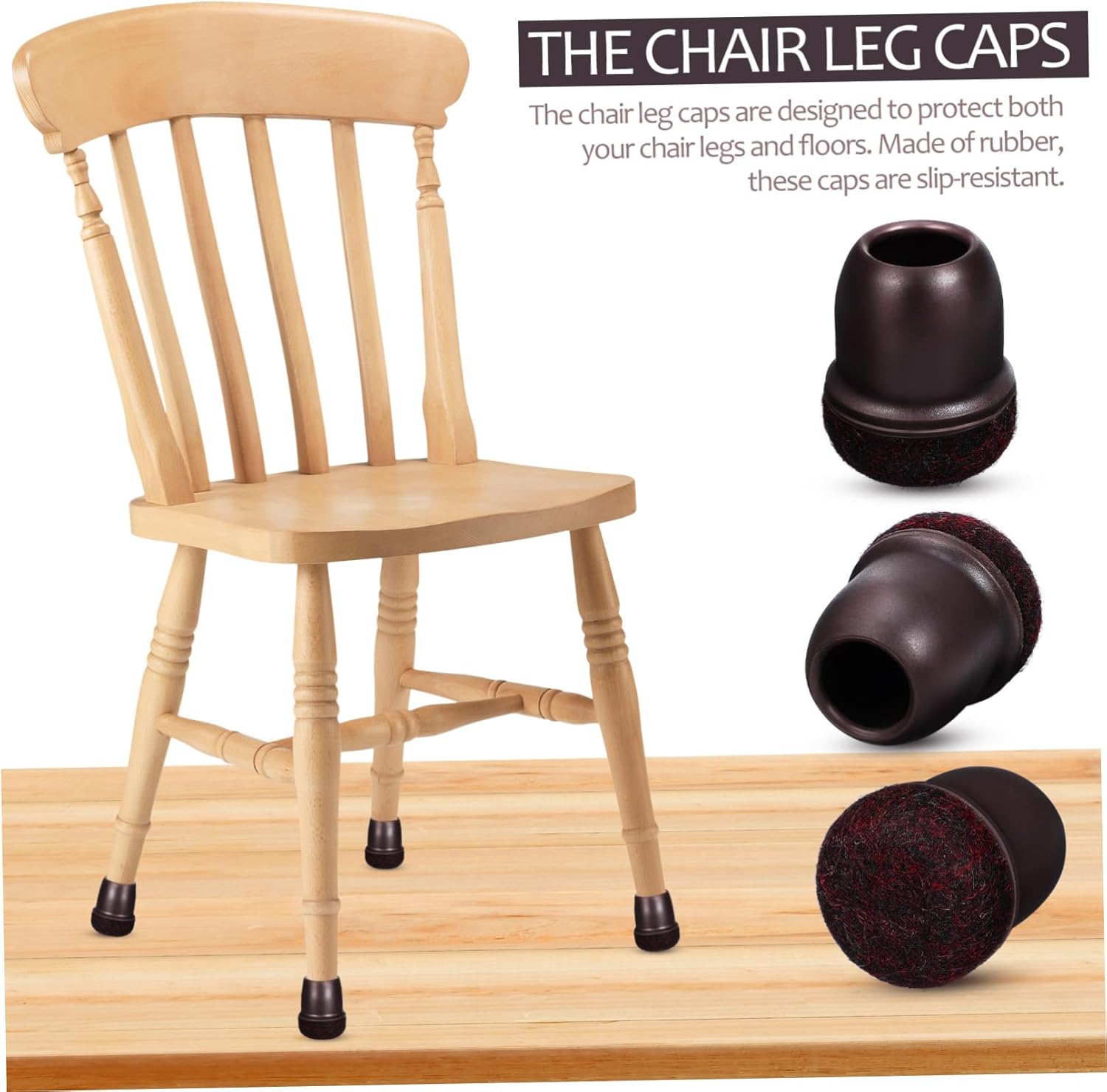 POPETPOP 64pcs Chair Leg Caps Floor Protectors for Hardwood Noise Reduction Easy to Apply Fits Round Legs