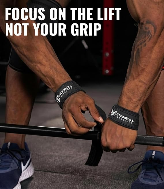 Lifting Straps (1 Pair) - Padded Wrist Support Wraps - For Powerlifting, Bodybuilding, Gym Workout, Strength Training, Deadlifts & Fitness Workout