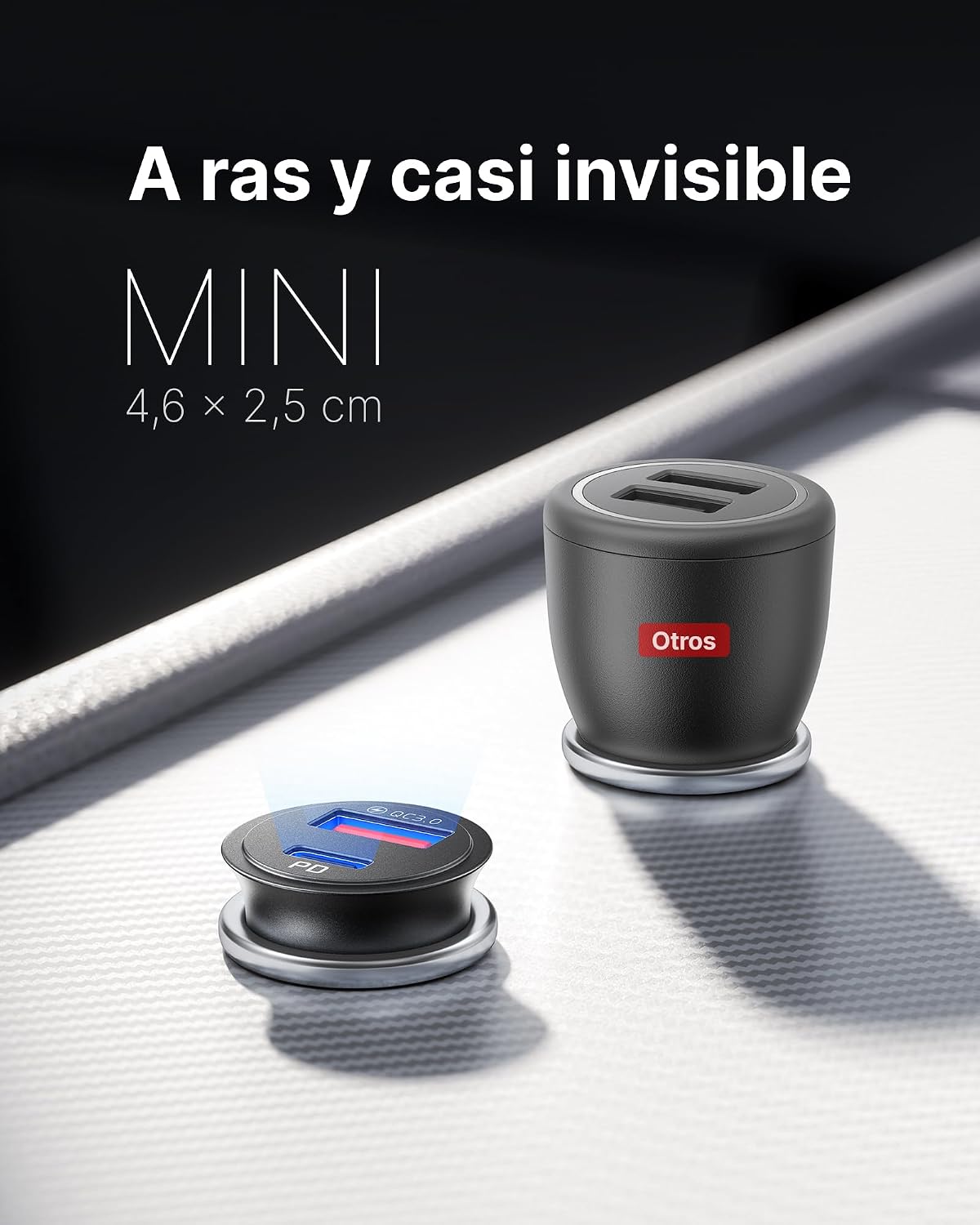 INIU Cargador de Coche 60W, Carga RÁPIDA Cargador de Automóviles | Adaptador de Metal USB C 30W + USB A 30W, de Doble Puerto para iPhone 15 14 13 12 Pro MAX Mini Samsung S21 Huawei LG 6