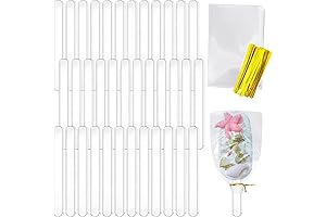 50-Piece Acrylic Popsicle Sticks and Wrappers for Cake Decorating