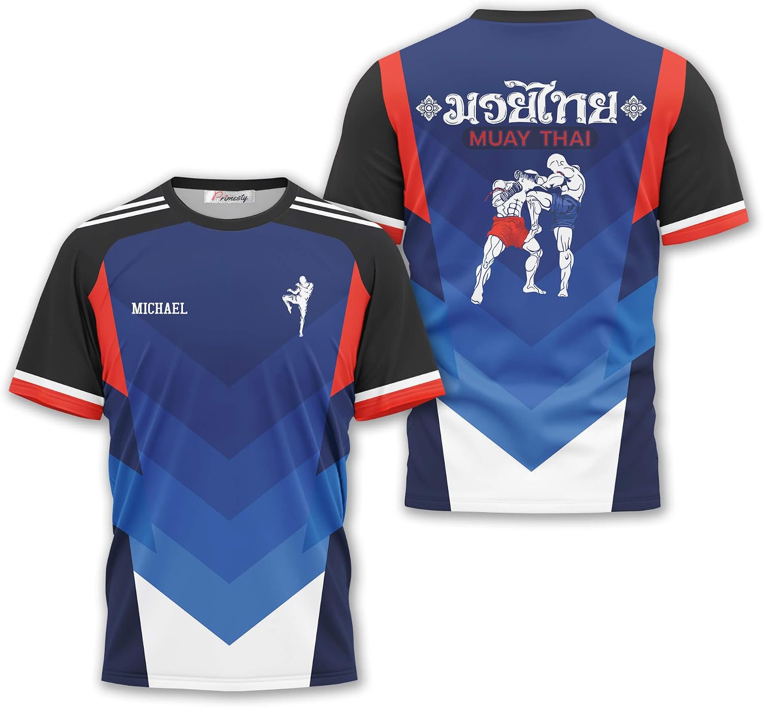 PRIMESTY Custom Muay Thai Shirt, Personalized Name Muay Thai Jersey, 3D T-Shirt Gift for Muay Thai Fighters S-5XL