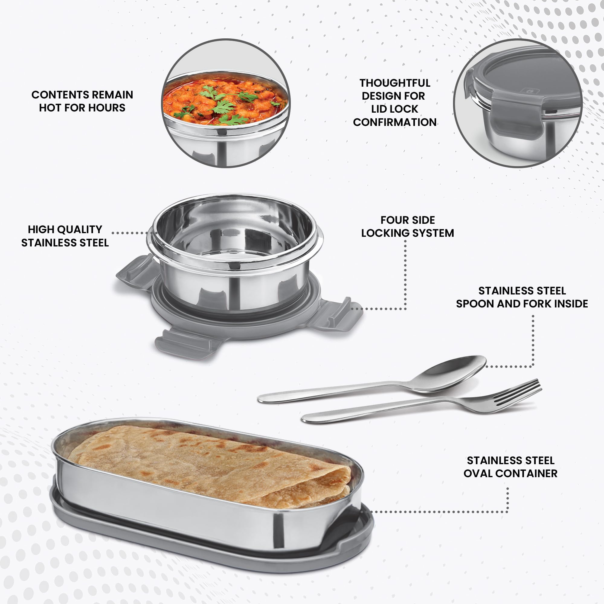 MILTON Lock Lunch Box - Leak Proof & Odor Proof -3