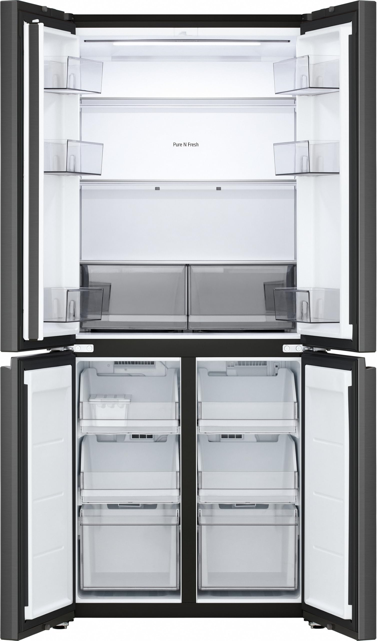 LG GMBS30SDEP SLIM Fit&Max Multi-Door Kühlschrank mit Gefrierfach (580 L, Energieklasse D) vollintegrierbar oder freistehend, DoorCooling+, LinearCooling, Schwarz