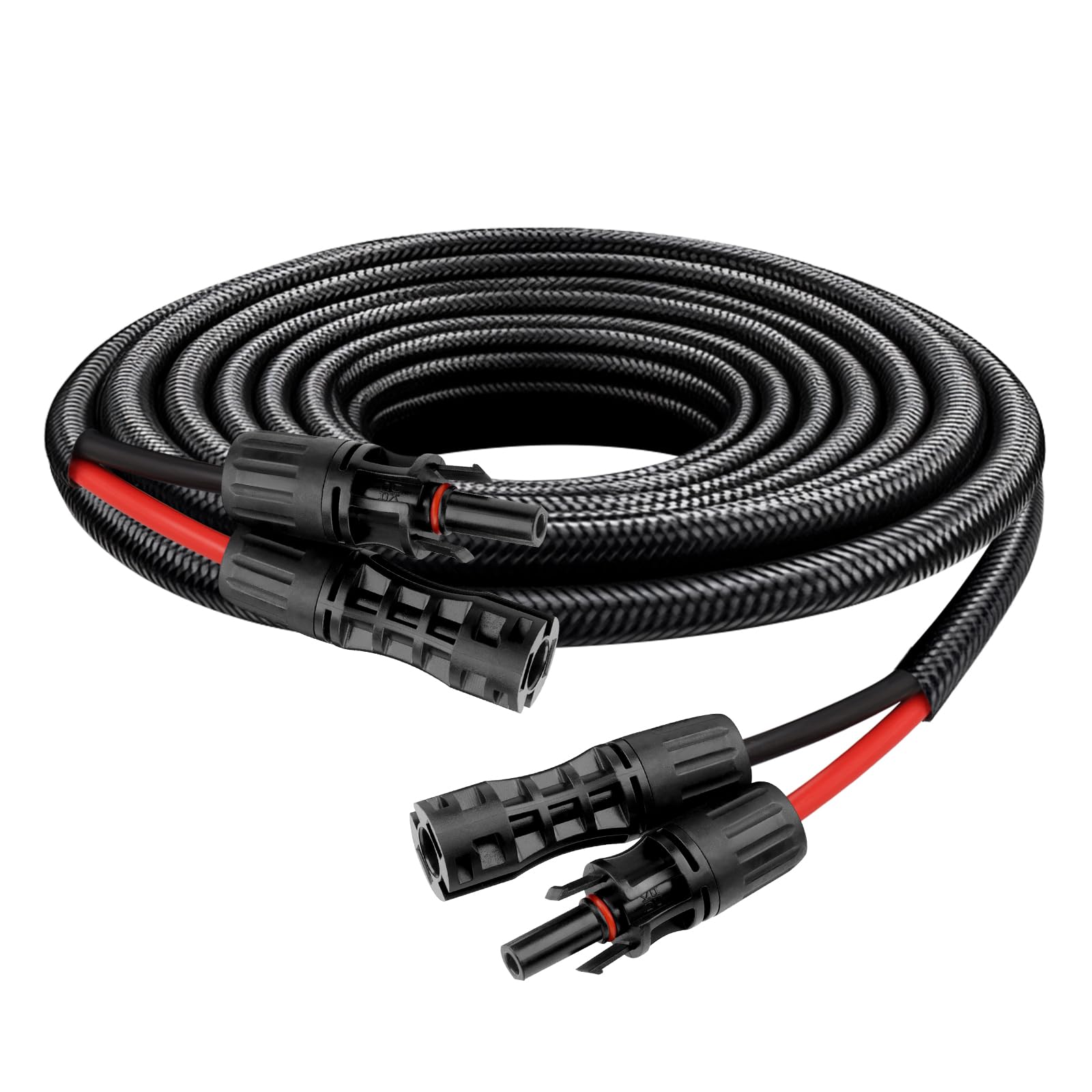 XRDS -RF Solar Cable 3FT, 8AWG Solar Extension Cable with Male &amp; Female Solar Connectors, Flame-Retardant Protective Sleeving Solar Panel Cable, Weatherproof PV Wire for Solar Panel Connection
