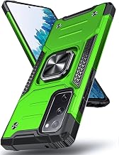 DASFOND Armor Case for Samsung Galaxy S20 FE 4G/5G Case Military Shockproof Mobile Phone Case [Upgrade 2.0] 360° Metal Ring Holder Stand Protective Case [for Mobile Phone Holder Car Magnet], Green