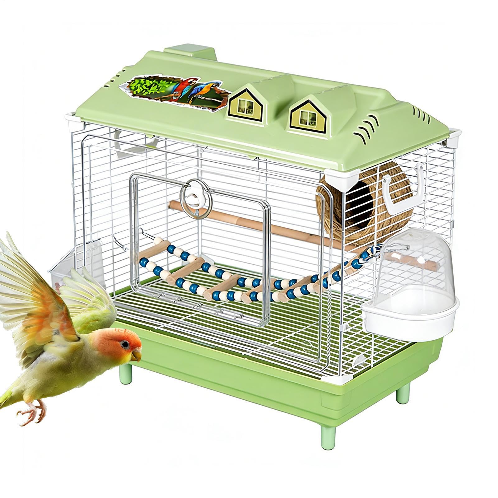 Jaula para Aves y Pájaros Transportín Transparente Portátil para Cacatúas | Jaula para Canarios con de Madera Para Canarios, Agapornis, Guacamayos, Conuros, Cacatúas Y Para En Interiores