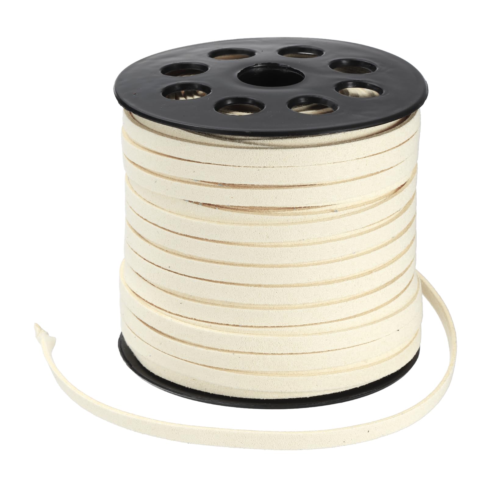 PATIKIL 50 Yards x 5mm Faux Suede Leather Cord, Leather Lace String for Bracelet Necklace Beading Making DIY Crafts, Milky White