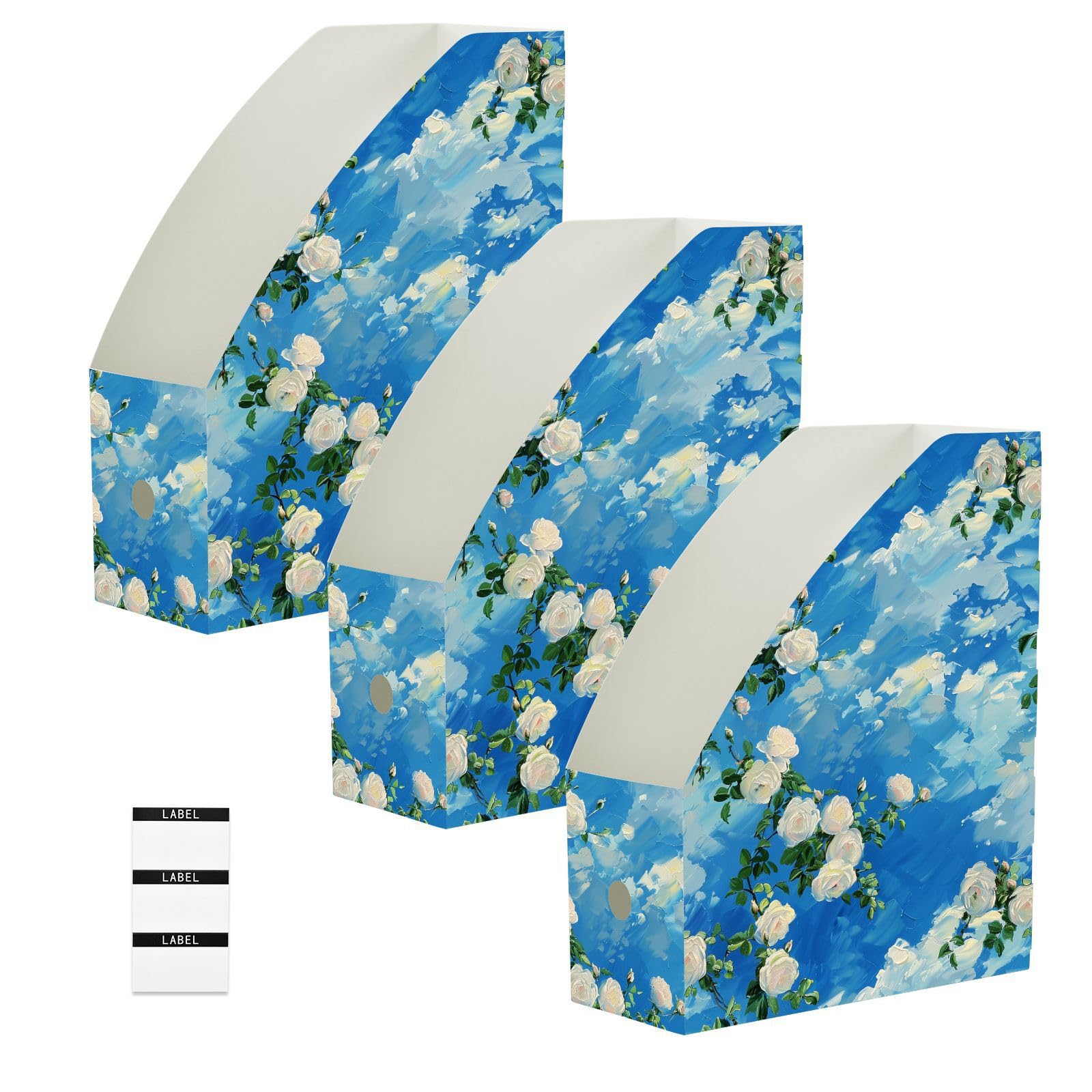 Boîtes de rangement pliables pour magazines, fixez le désordre des dossiers et papiers roses