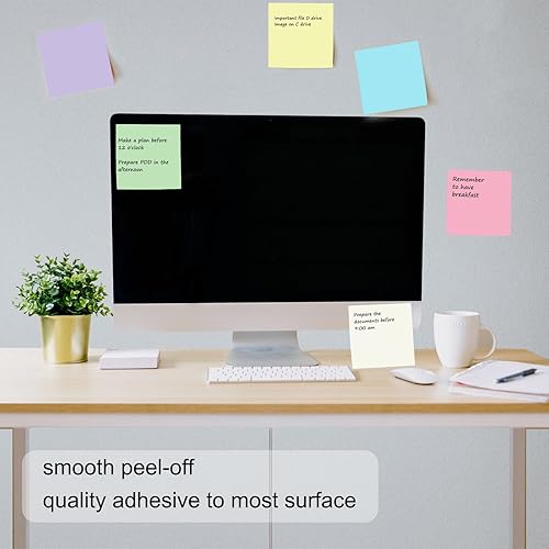 Miniatura 5 de Beieverluck Paquete de 48 notas adhesivas emergentes de 3 x 3 pulgadas, bloc de notas autoadhesivas coloridas para oficina, hogar, escuela, reunión,