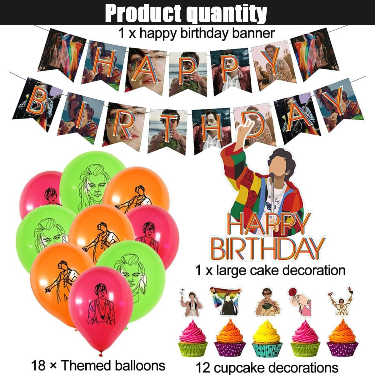 Sänger-Luftballons Set – Party-Deko Für Music-Thema Geburtstage, Mit Banner & Cake Toppers Für Jungen & Mädchen