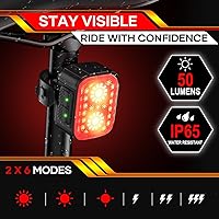 Vista 5 de Luces de bicicleta recargables para bicicleta, luz súper brillante, 8+12 modos, IPX6 impermeable, luces de bicicleta para conducción nocturna