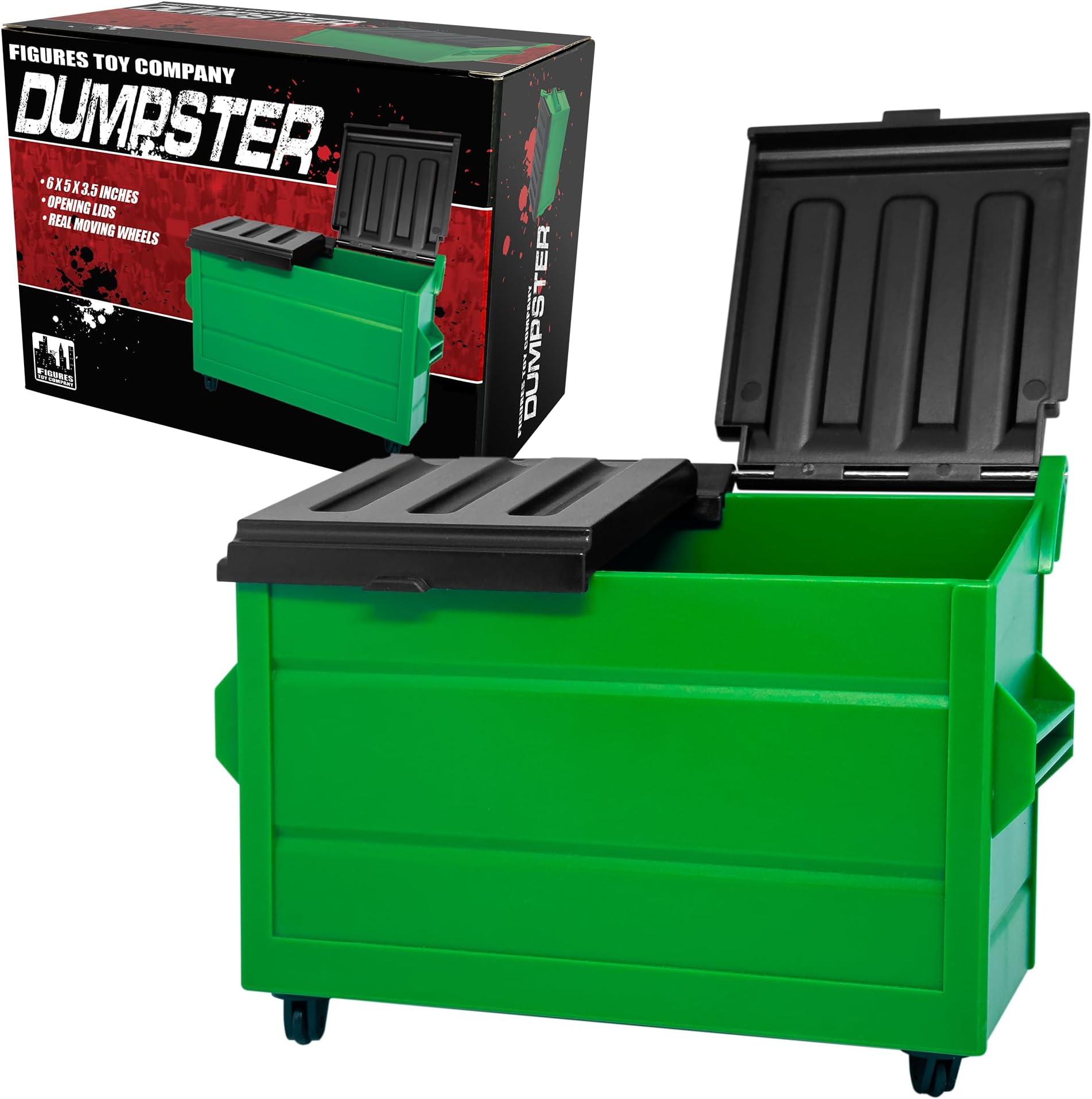 Green Dumpster for Wrestling Action Figures
