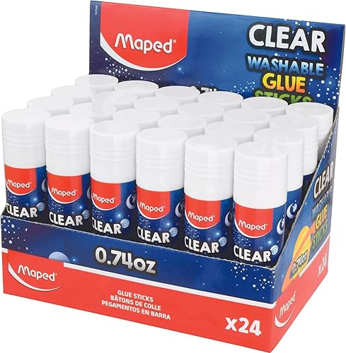 Miniatura 9 de Maped Essentials - Barras de pegamento transparente, paquete de 24, tubos de 0.28 onzas, sujeción premium, secado transparente, ideal