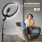 NEEWER RL-18 18 Lumière de l'anneau de pouce avec trépied, LED La lampe de son Selfie avec support de téléphone Compatible avec iPhone pour enregistrement vidéo Makeup Tattoo Lash Barber Studio Photographie Streaming Key Lighting