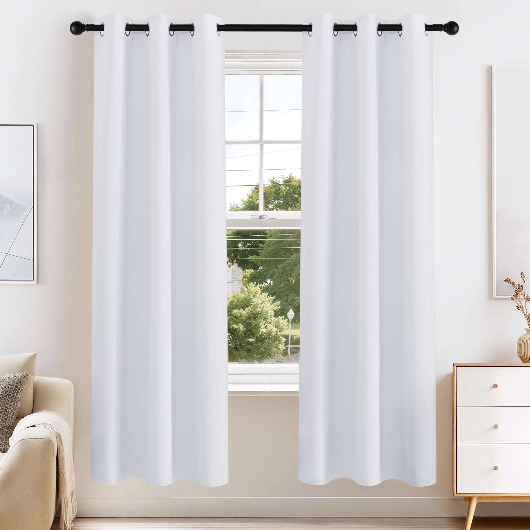 PONY DANCE Blackout Curtains for Bedroom 72 Inch Length 2 Panels Set