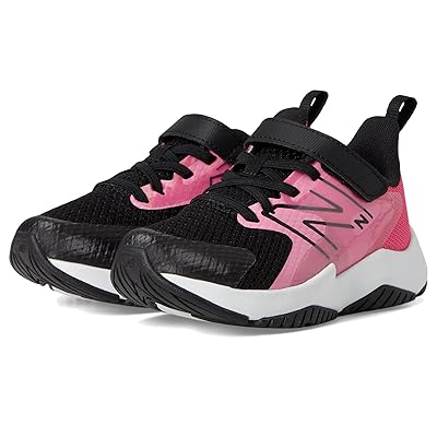 New Balance Kids Rave Run v2 Bungee Lace with Top Strap (Little Kid/Big Kid) Kids Shoes Signal Pink/Black